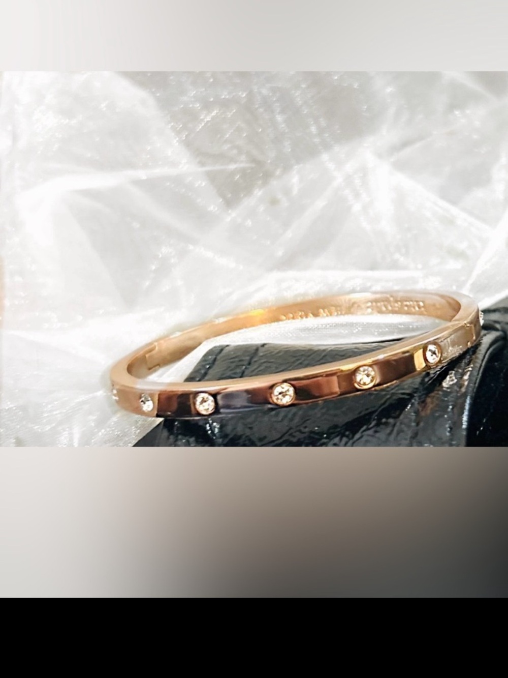 *NWOT (bag included) kate spade Rose Gold Crystal-Studded Bangle - Picture 4 of 15